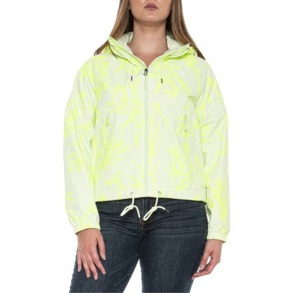 North Face Antora Rain Hooded Women's Jacket Waterproof Size Large Lime - New - Picture 1 of 5